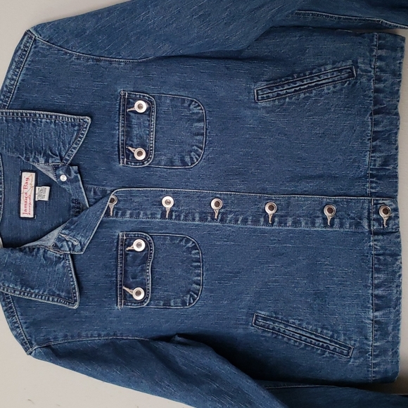 JAMAICA BAY Blue Denim JEAN Jacket Size Large Nice - Picture 3 of 6